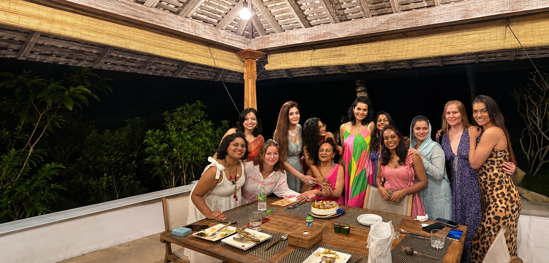 Women gathered around a table during a Bodh Mastani retreat